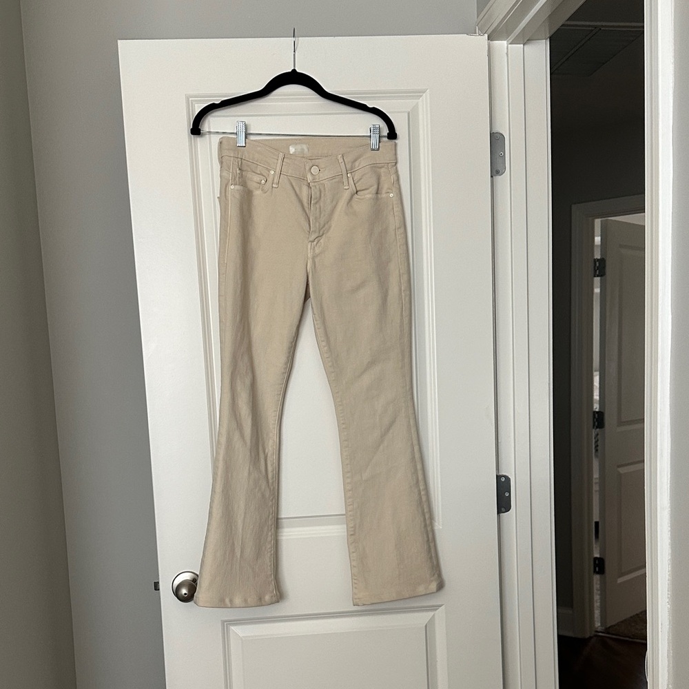 Mother Beige Flared Jeans